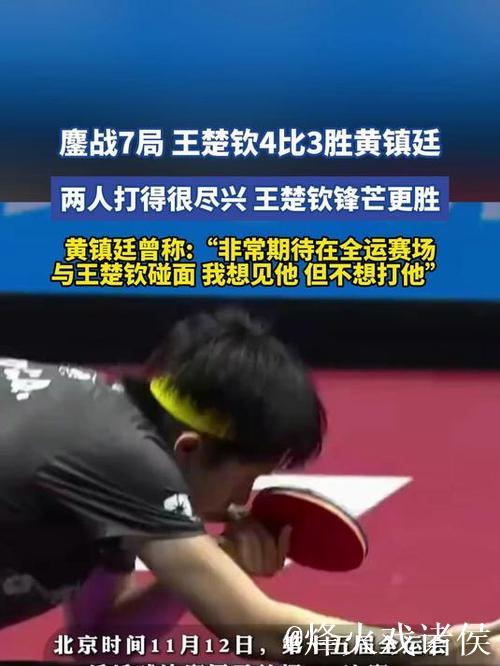 王楚钦苦战七局4-3击败黄镇廷 挺进全运会男单八强 王楚钦苦战七局4-3击败黄镇廷 挺进全运会男单八强